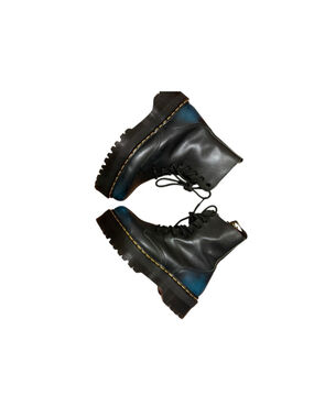 Dr. Martens Jadon Black Blue Platform Boots Size 8